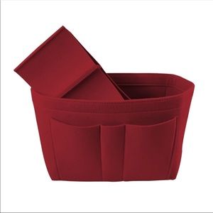 Purse organizer, size S, red felt material